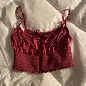 Satin pink crop